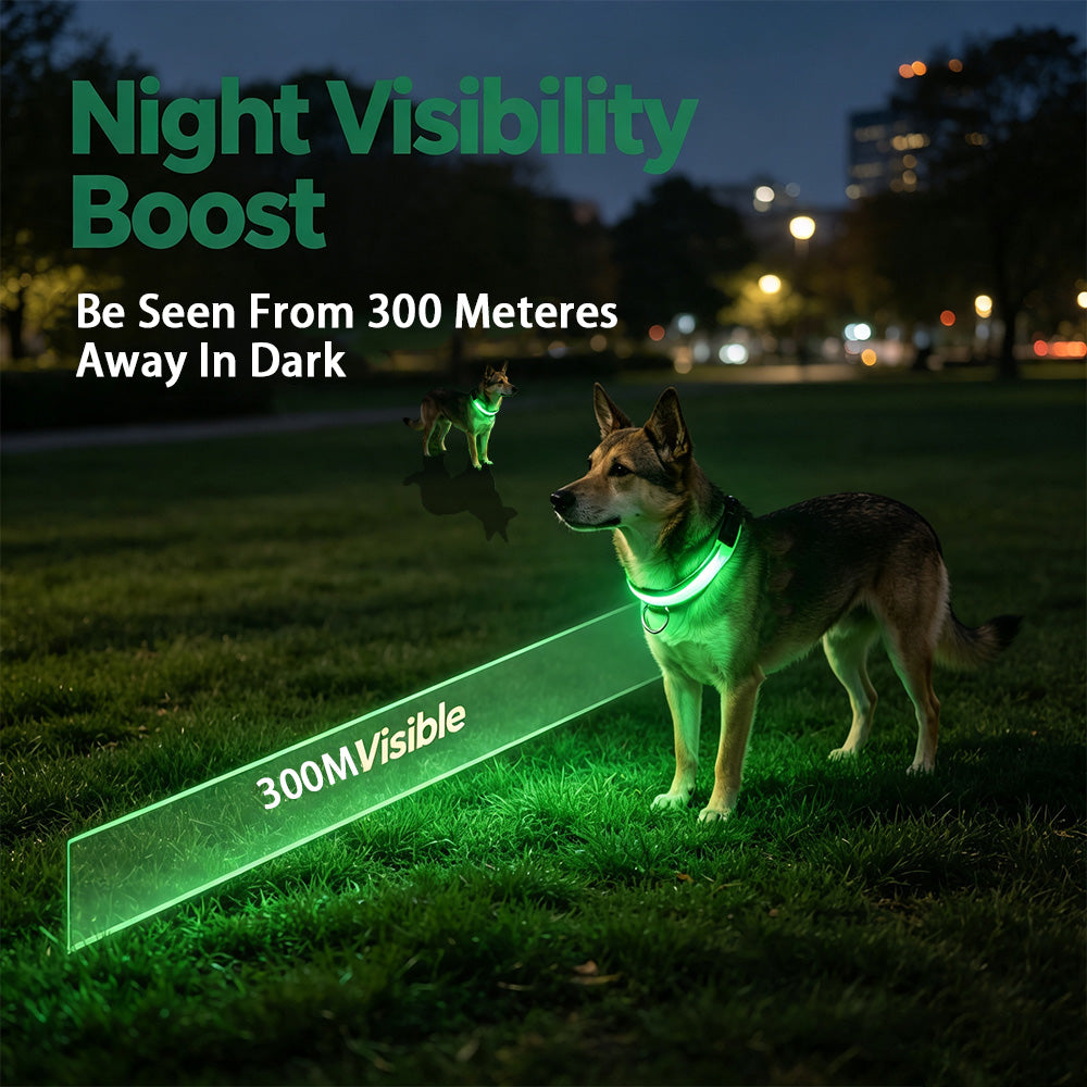 COMMIXCN LED Light Up Dog Collar, Waterproof 3 Modes(2 Pack)