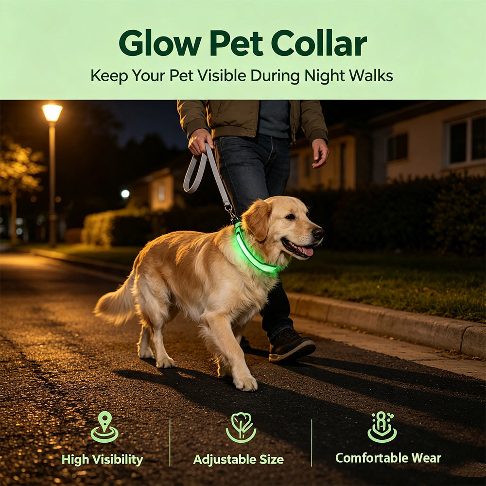 COMMIXCN LED Light Up Dog Collar, Waterproof 3 Modes(2 Pack)