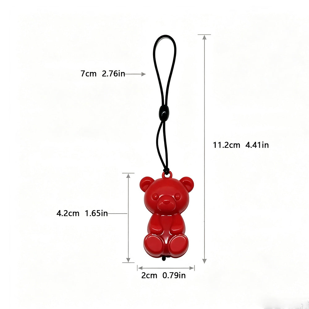 COMMIXCN LED Glowing Bear Keychain Charm – Night‑Run Safety Warning Light