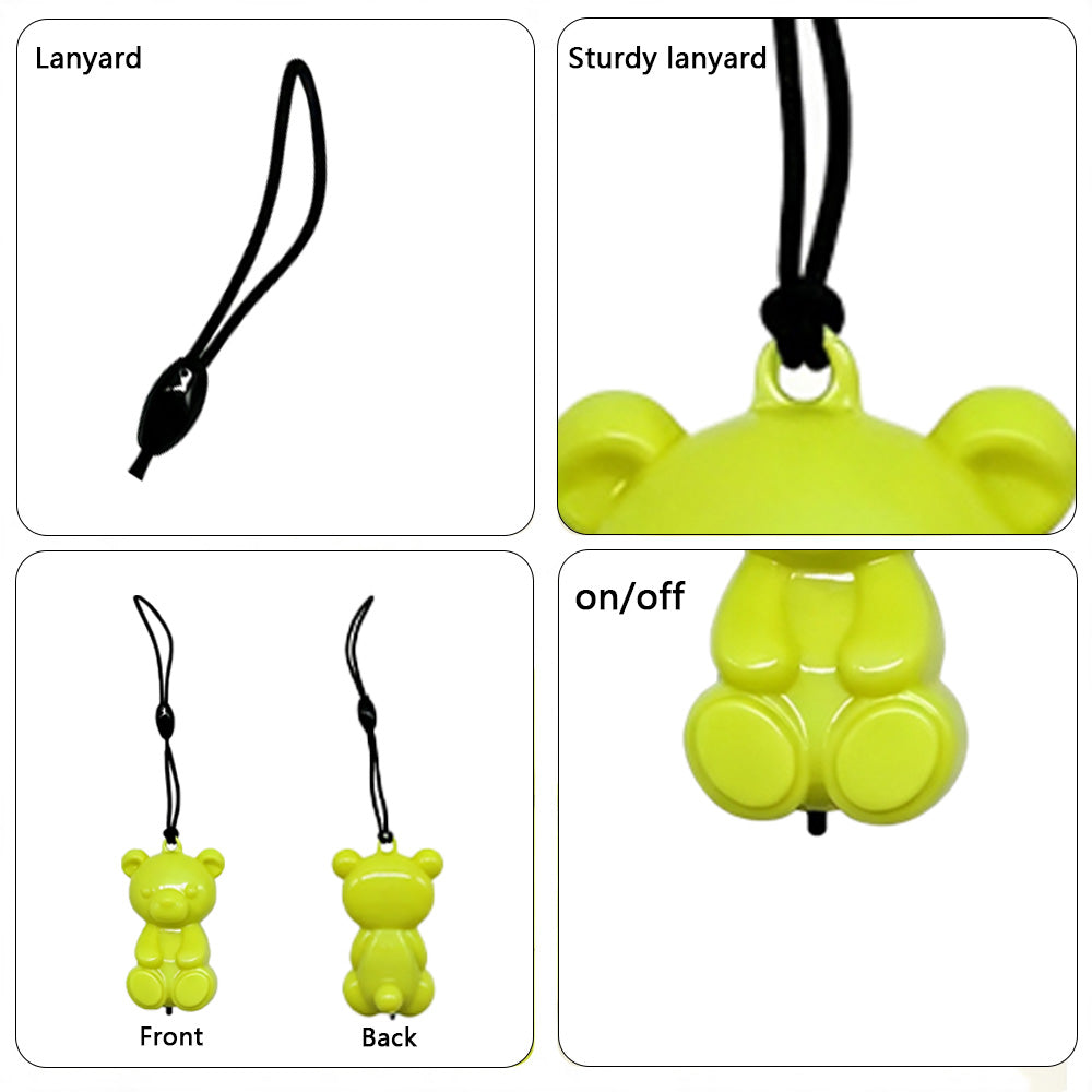 COMMIXCN LED Glowing Bear Keychain Charm – Night‑Run Safety Warning Light
