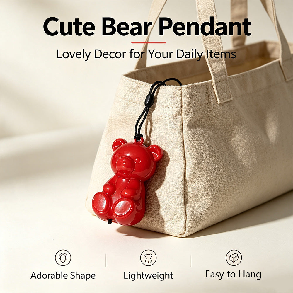 COMMIXCN LED Glowing Bear Keychain Charm – Night‑Run Safety Warning Light