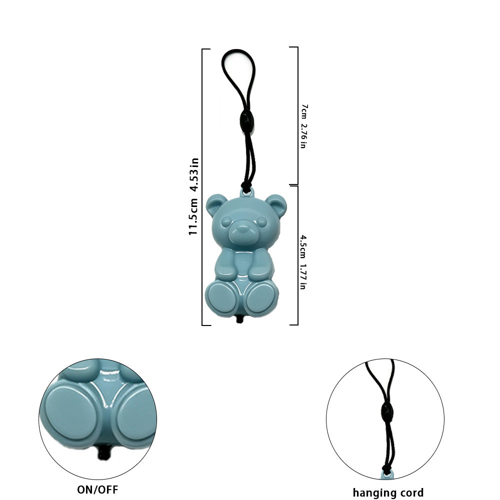 COMMIXCN LED Glowing Bear Keychain Charm – Night‑Run Safety Warning Light