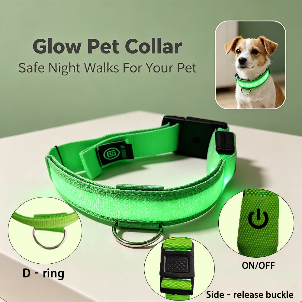 COMMIXCN LED Light Up Dog Collar, Waterproof 3 Modes(2 Pack)