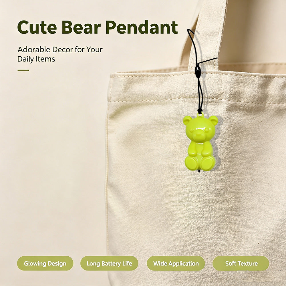 COMMIXCN LED Glowing Bear Keychain Charm – Night‑Run Safety Warning Light