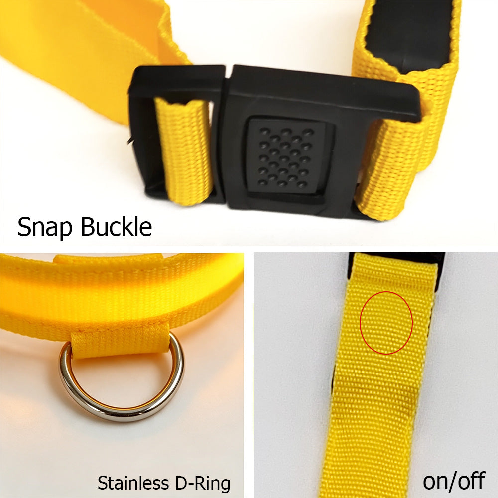COMMIXCN LED Light Up Dog Collar, Waterproof 3 Modes(2 Pack)