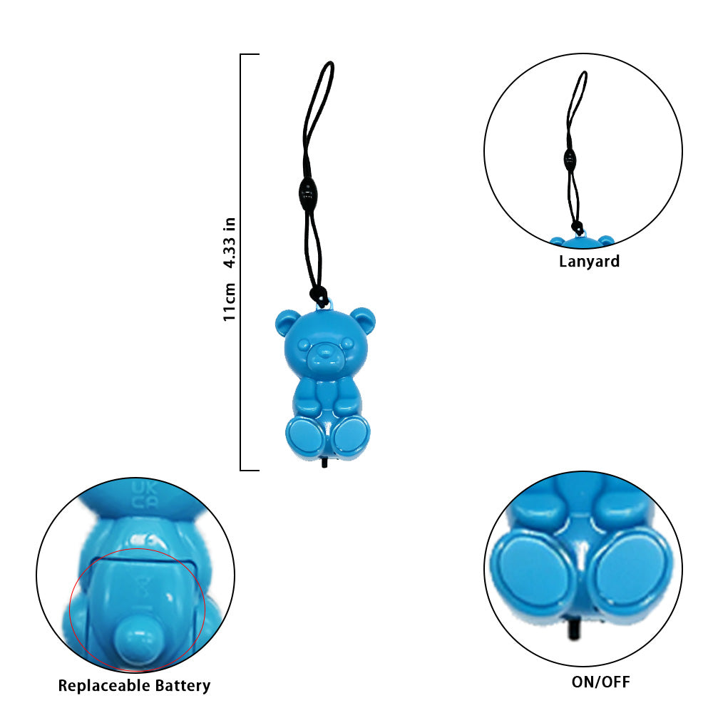 COMMIXCN LED Glowing Bear Keychain Charm – Night‑Run Safety Warning Light