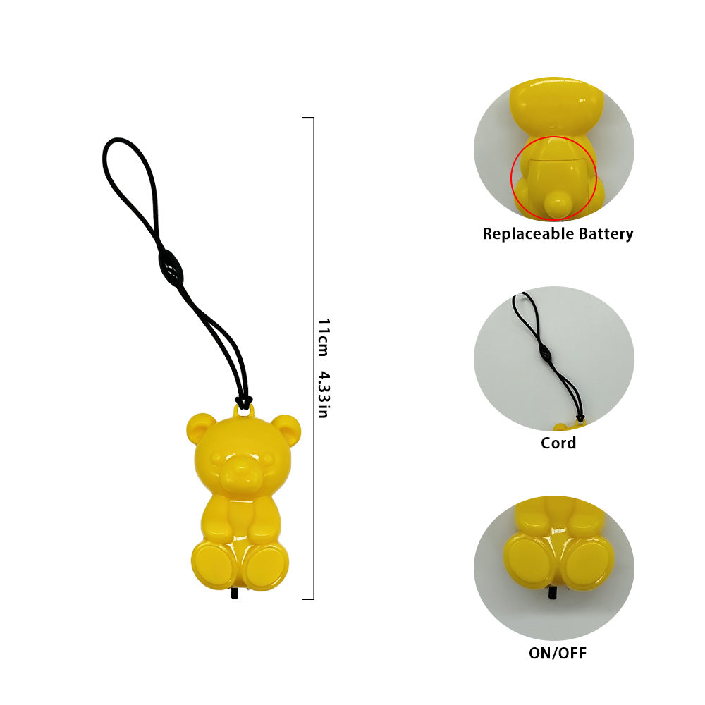 COMMIXCN LED Glowing Bear Keychain Charm – Night‑Run Safety Warning Light