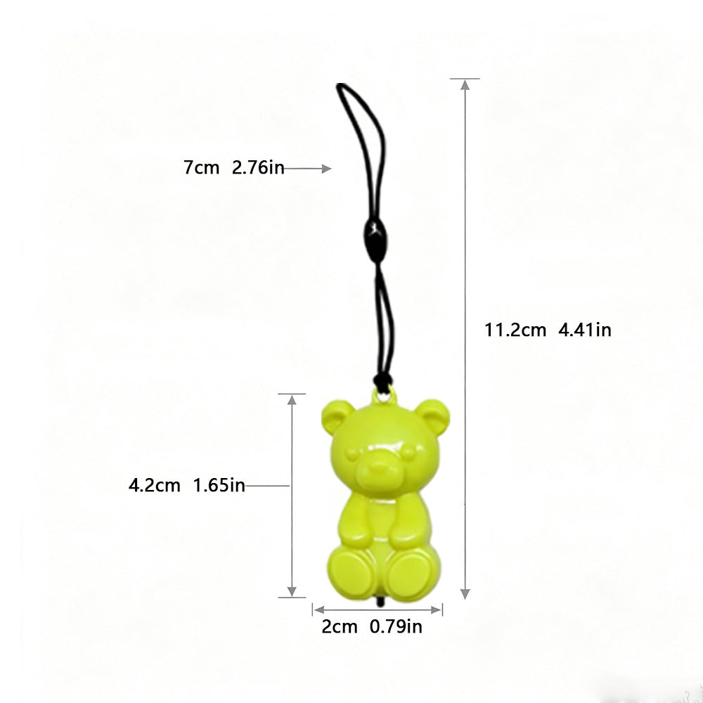 COMMIXCN LED Glowing Bear Keychain Charm – Night‑Run Safety Warning Light
