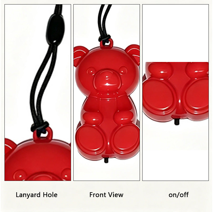 COMMIXCN LED Glowing Bear Keychain Charm – Night‑Run Safety Warning Light